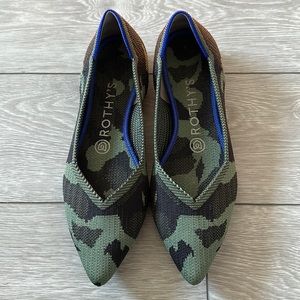 Rothy’s point toe camouflage flats